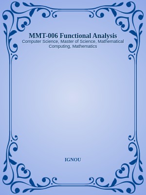 MMT-006 Functional Analysis